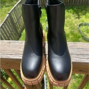 EUC Sugar Womens Black Faux Leather Chelsea Boots‎ Shoes 10M🔥